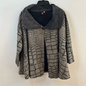 Cupcake International Abstract Swing Jacket, Size Medium, A-line Art Cotton